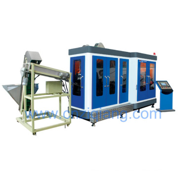 Fully automatic pet bottle blow moulding machine for handled bottle